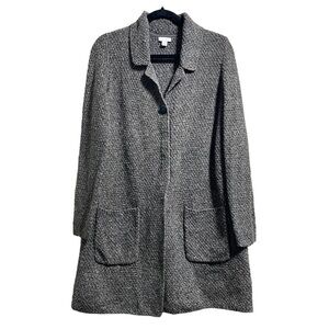 J. jill Knit Longline Collard Snap Button Cardigan Women's Size Small